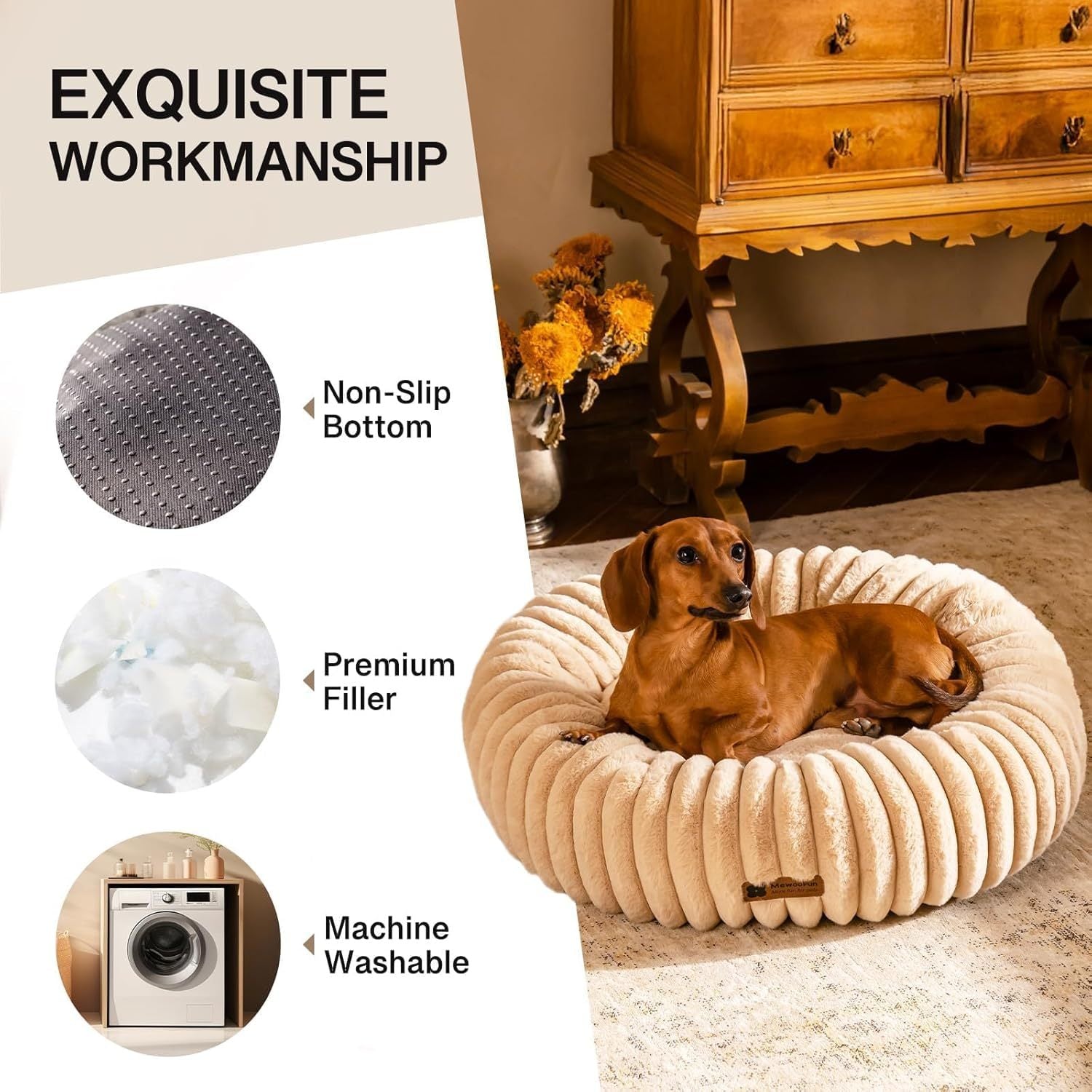 Soft Calming Donut Bed for Kittens & Pups