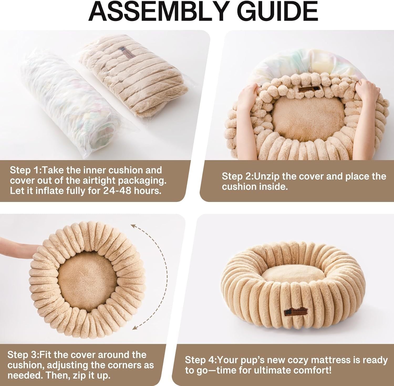 Soft Calming Donut Bed for Kittens & Pups